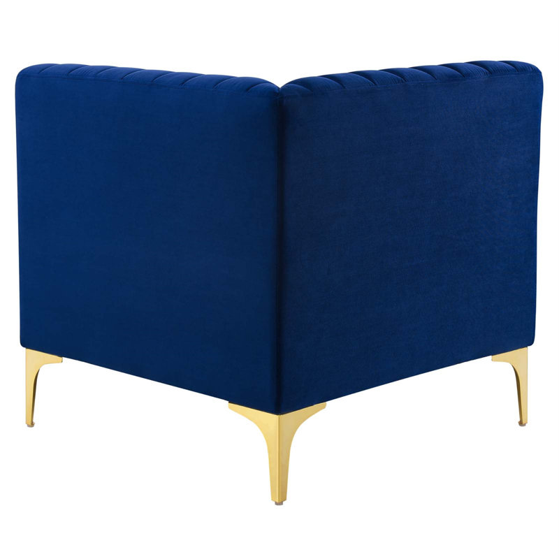 Triumph Velvet Reversible Modular Corner Sectional, Navy Velvet
