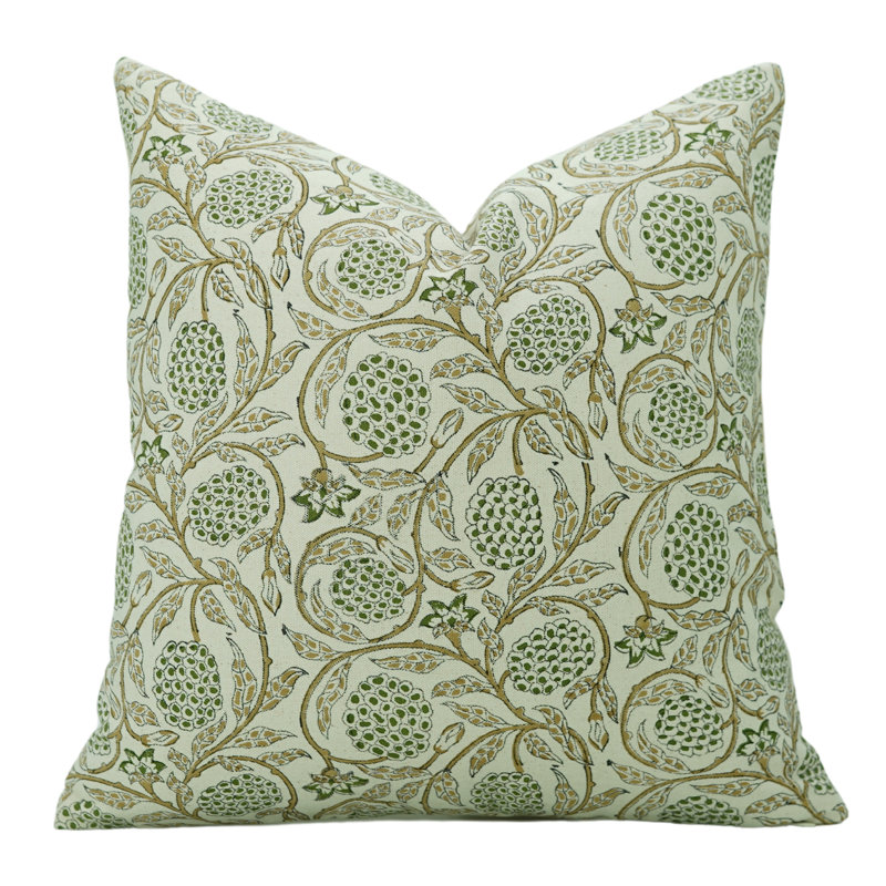 Housse de coussin en coton Floral, Rectangulaire, H 14 po x l 20 po