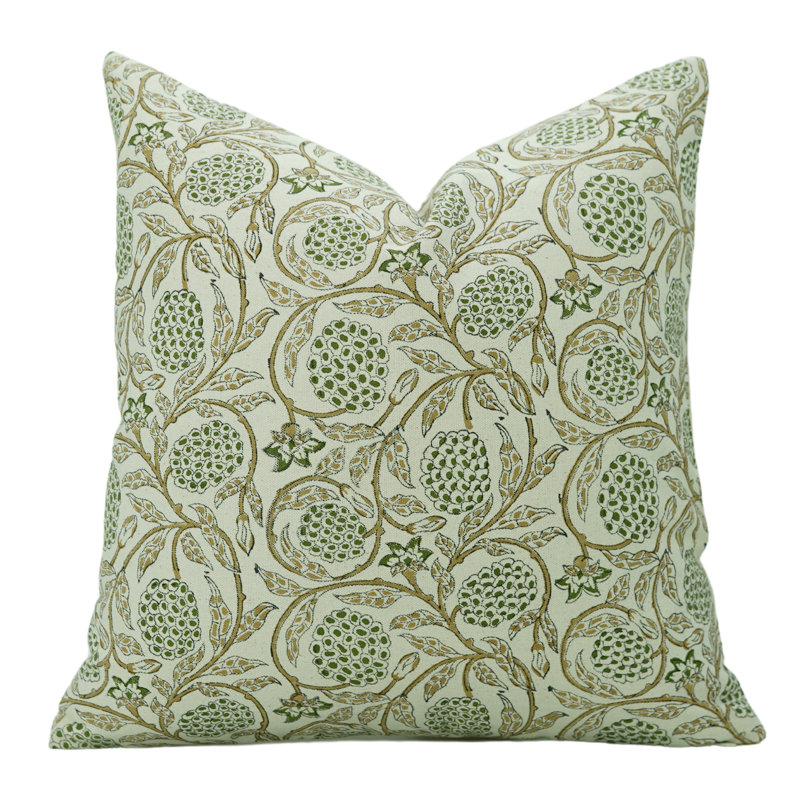 Housse de coussin en coton Floral, Carré, H 20 po x l 20 po