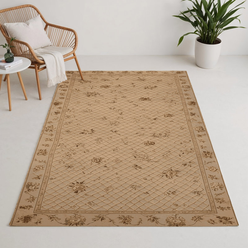 Tapis d'intérieur et d'extérieur brun français, Rectangle 9 pi x 12 pi