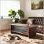 Table basse 47 po avec rangement coulissant en verre - Brun-1200363157