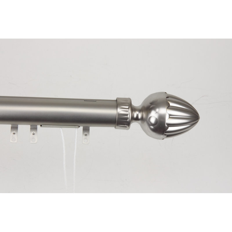 Elite Traverse Steel Curtain Track/Rail, 48" - 84" W, Satin Nickel