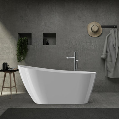 Baignoire de trempage autoportante en acrylique 66,93 po x 31,5 po