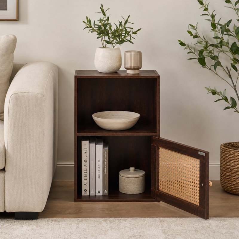 Armoire de rangement Renita, Saddle Brown/Beige Barley