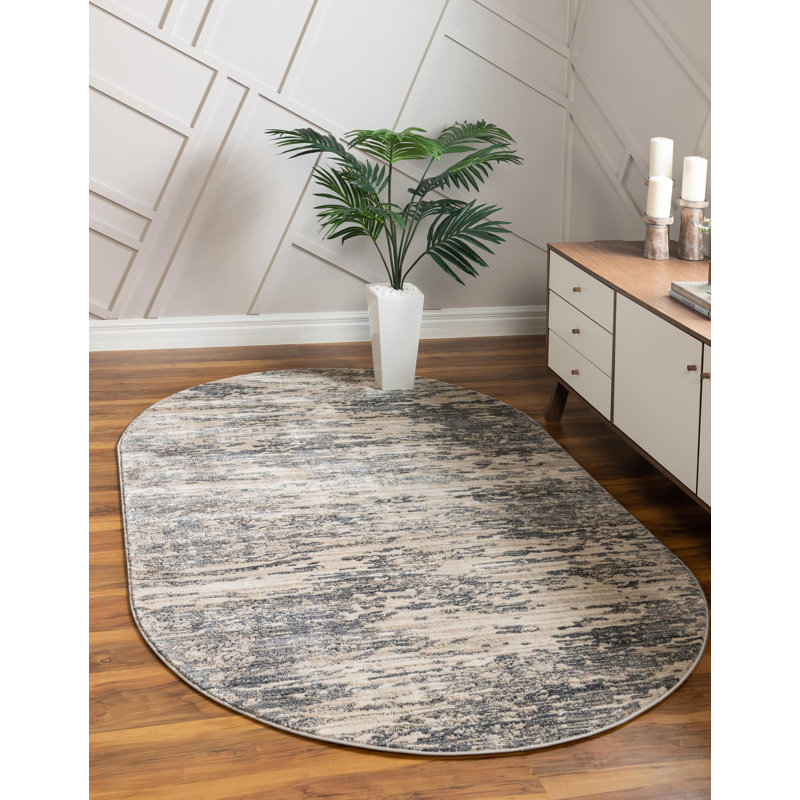 Abstract Indoor Rug, Oval 3' x 5'3"