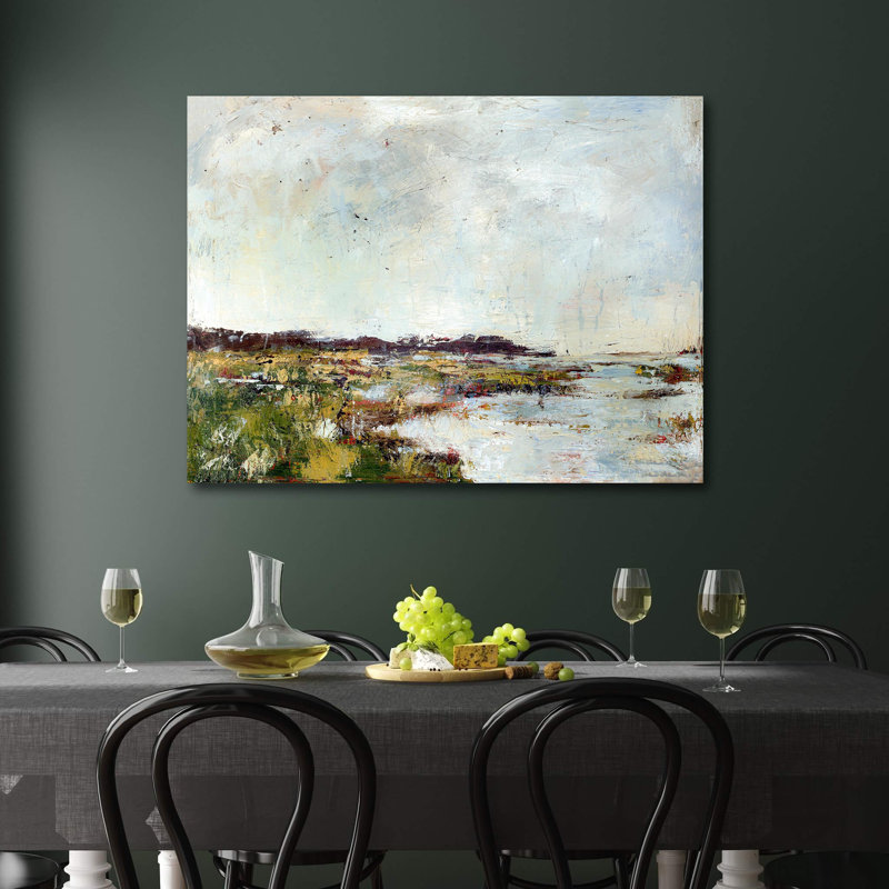 Abstrait marais - reproduction d'artiste sur toile, H 20 po x l 24 po x P 1 po, Toile tendue