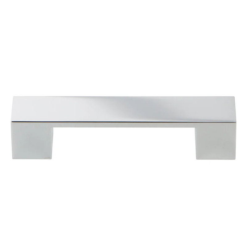 Wide Square 7.5625" Center to Center Bar Pull, Polished Chrome, 3 3/4"