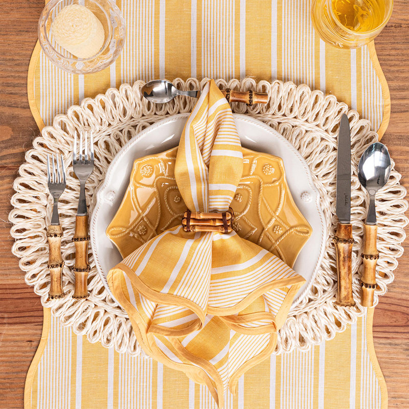 Straw Loop Oval Placemat, Whitewash