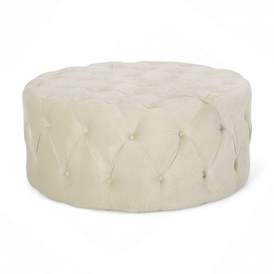 Velvet Round Tufted Ottoman