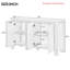 Buffet 59 po 4 portes avec rangement - Buffet en bois rétro, finition chêne vieilli, tablettes réglables, naturel-1133636718