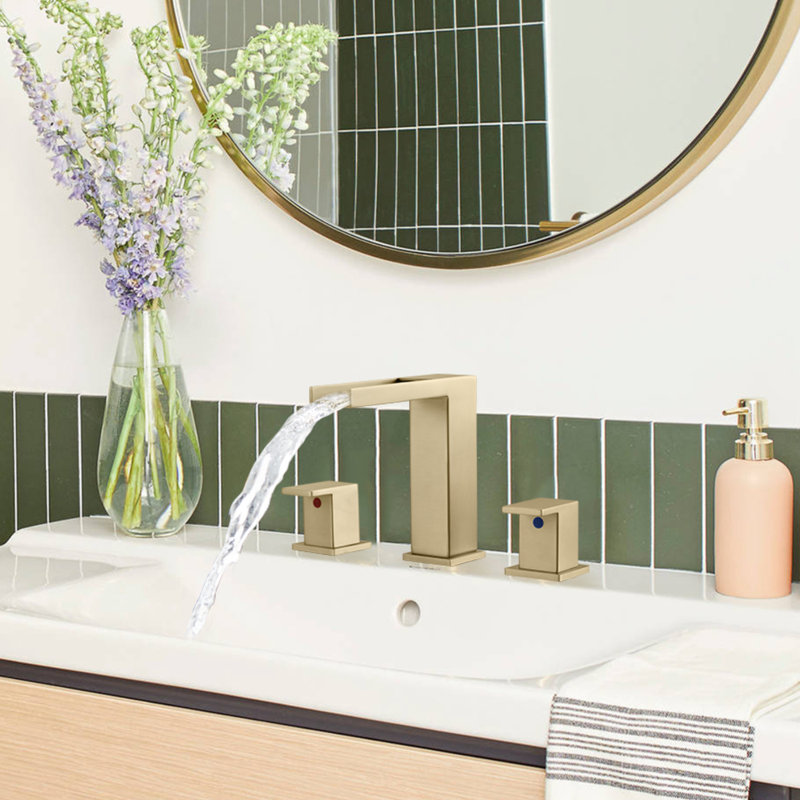 Widespread 2-handle Bathroom Faucet, Brushed Gold