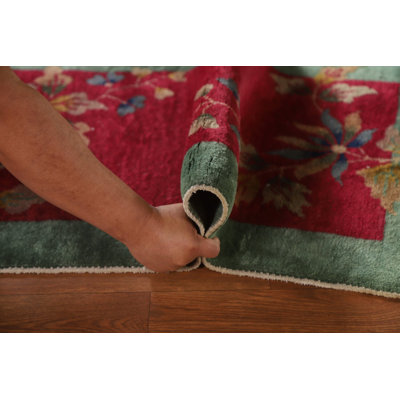 Vegetable Dye Art Deco Chinese Rug 2x4