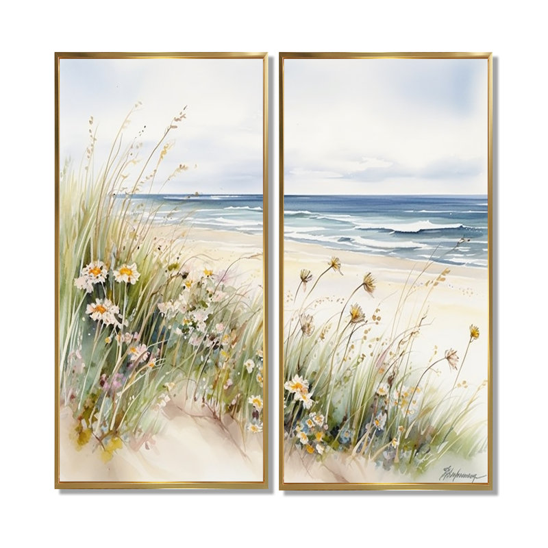 Avanta - Fleurs florales, impressions sur toile, H 40 po x l 40 po, Impression encadrée flottante, Doré