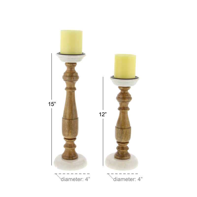 Ensemble de chandelles en bois 2 pièces