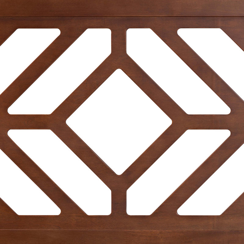 Baxton Studio Olsen Wood Headboard With Geometric Cutout Design - Modern Decorative Panel For Bed Frame, Contemporary Bedroom Accent With Adjustable Height, Queen