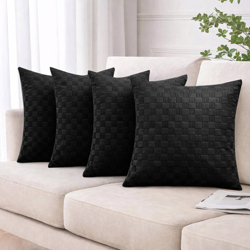 Square Throw Cushion Pad, Black