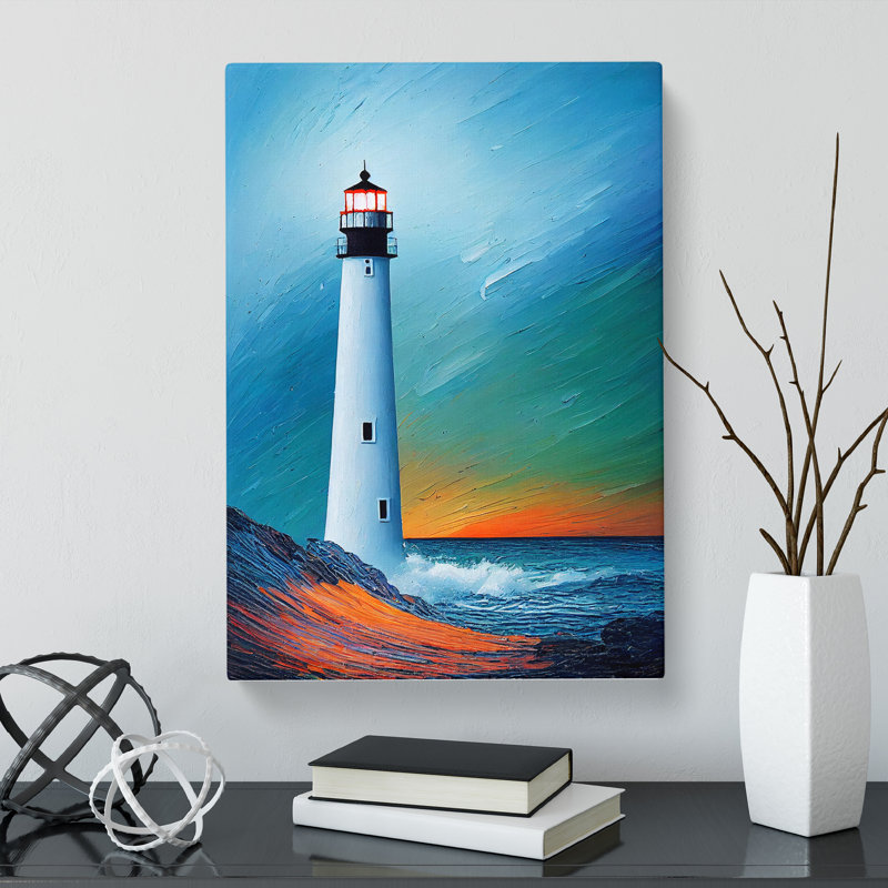 CAN-V0523-1673X Painted Lighthouse Vol.6 - Wrapped Canvas Print, 50cm H x 35cm W