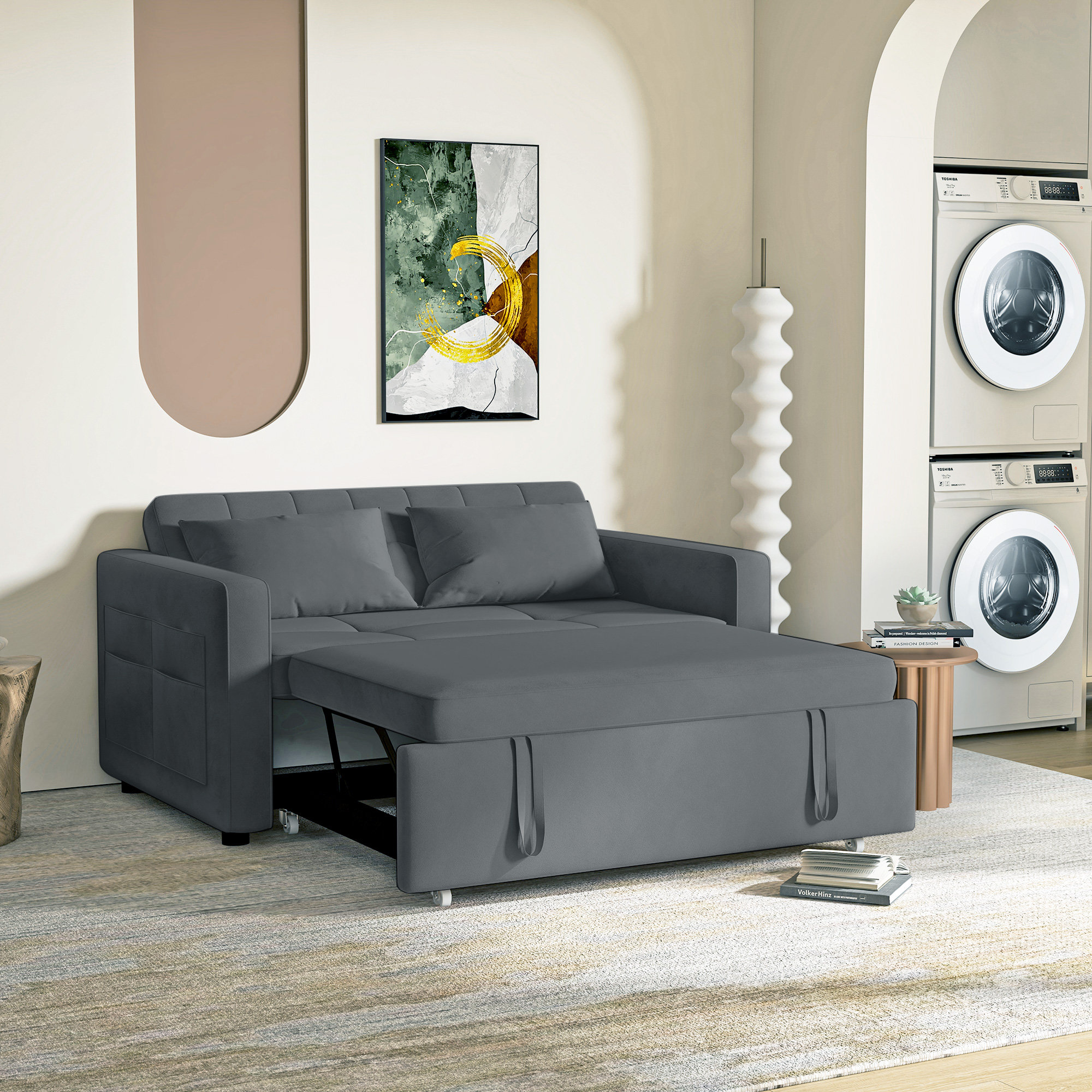 Ebern Designs Osvani Reclining Sleeper Sofa & Reviews | Wayfair