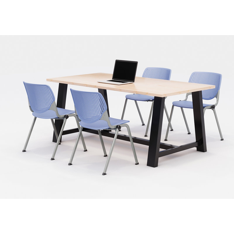Ensemble de table de réunion et de chaises Midtown, H 30 po x L 72 po x P 36 po, Érable, Pervenche