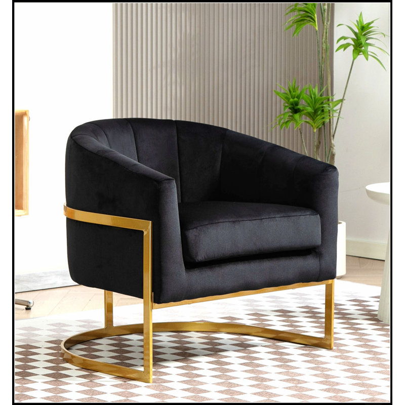 Fauteuil d'appoint rembourré de luxe avec cadre en velours, fauteuil de coiffeuse polyvalent et polyvalent pour l'intérieur et la maison