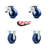 5 Inch Solid Polyurethane Caster Set with Roller Bearings 2 Brakes 2 Rigid SCC