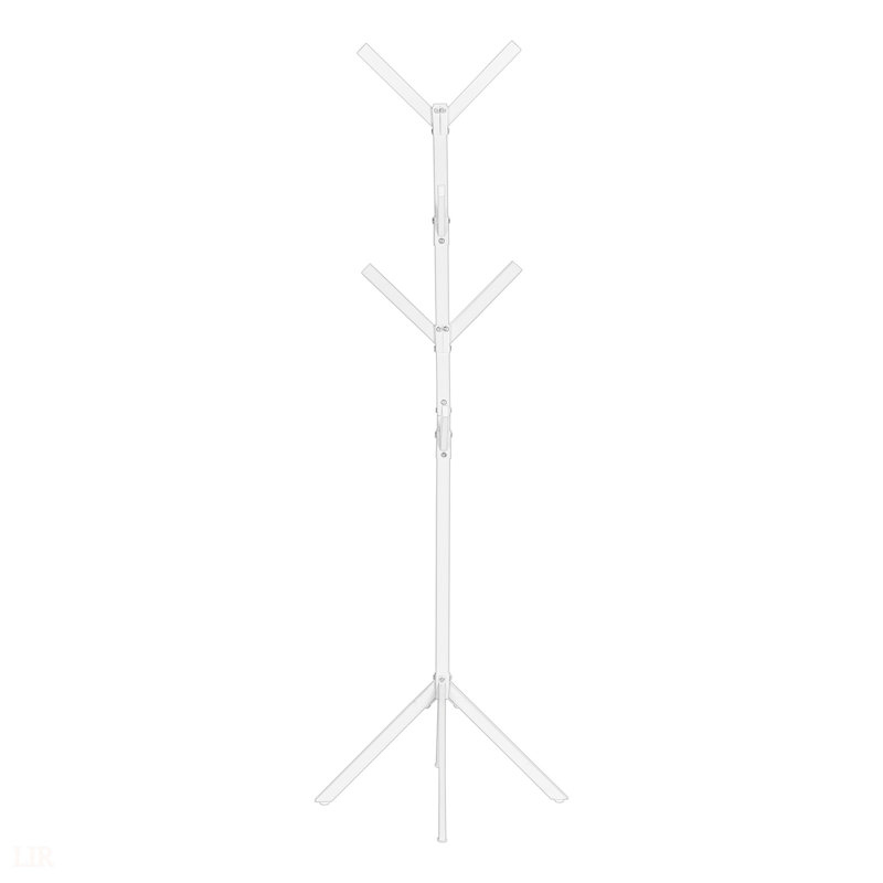 Modern Free Standing Coat Rack With 8 Hooks, Ideal For Entryway And Bedroom, Contemporary White Metal Design, White