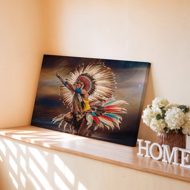 Impression sur toile Native American Dancer, 9 x 12 in