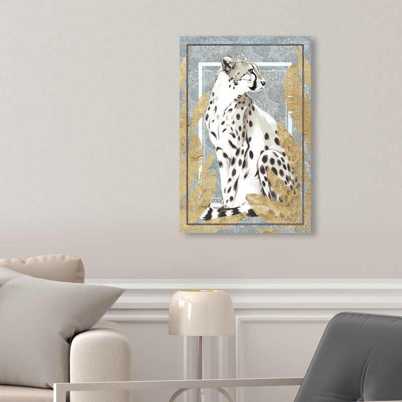 Jungle Cheetah Gold Canvas Animals Print by Oliver Gal, 15"H x 10"W, Canvas Unframed