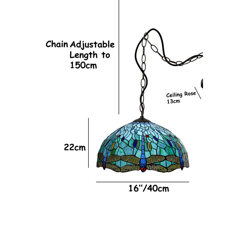 Huard 1 - Light Antique Dome Pendant, 75cm H x 40cm W x 40cm D