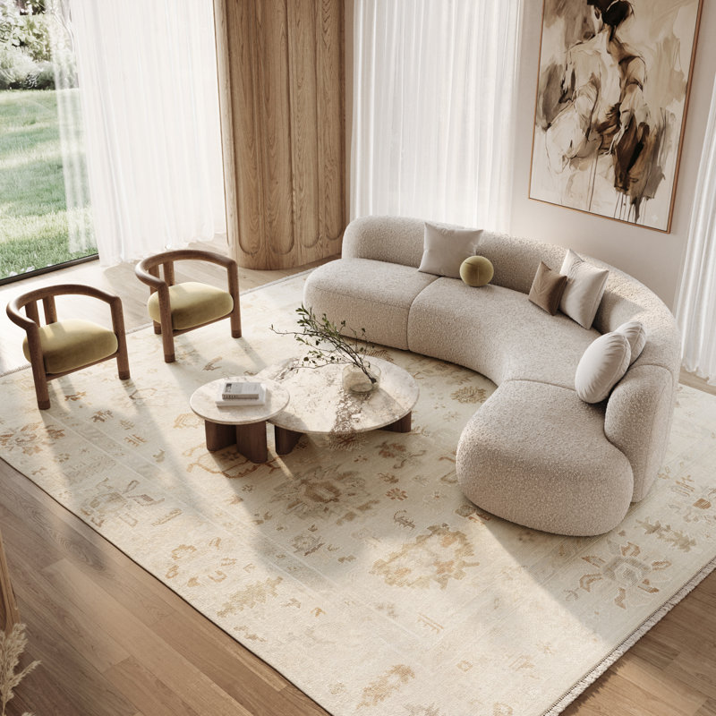 Nourison Tiffinie 9' x 12' Cream Vintage Indoor Rug, Rectangle 9' x 12'