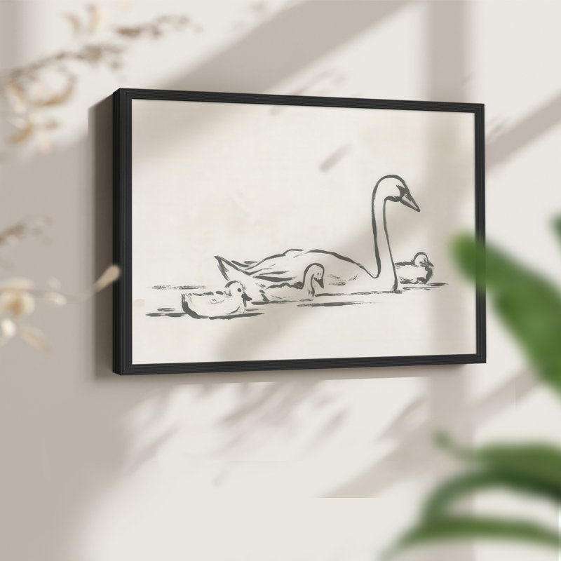 Swan Sketch III -Framed Print - Restickable