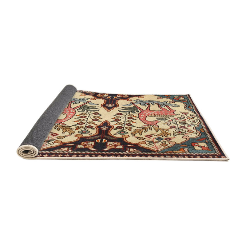 Tapis traditionnel brun / beige, Rond 3 pi