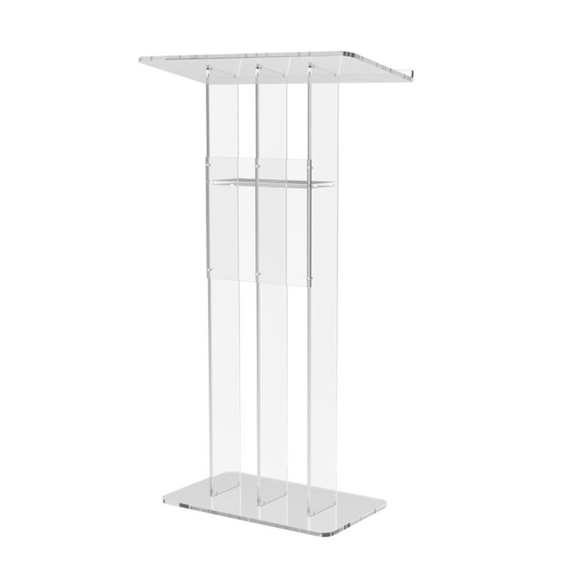Clear Plexiglass Full-Size Podium with Acrylic Panel