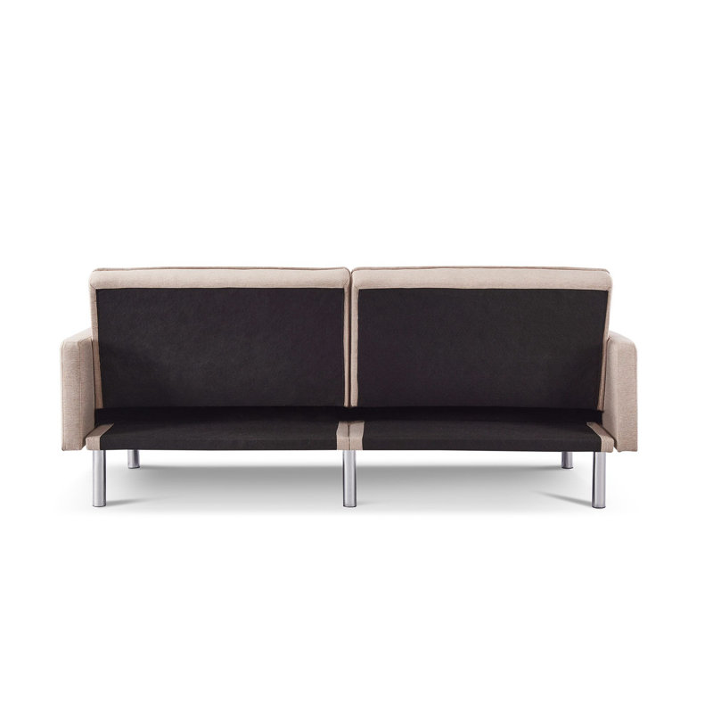 Canapé-lit inclinable rembourré Degmo, Microfibre/microsuède beige