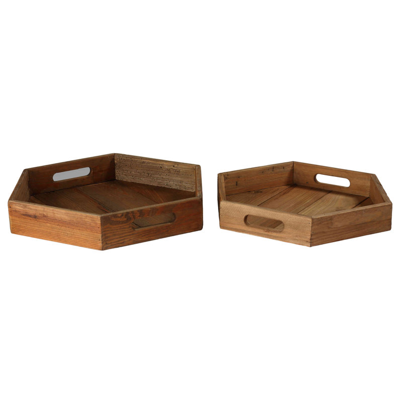 Kalum Solid Wood Tray - Set of 2