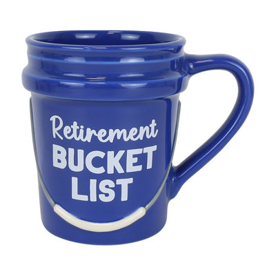 Enesco Our Name Is Mud 14 oz. Stoneware Retirement Bucket List Sculpted Coffee Mug