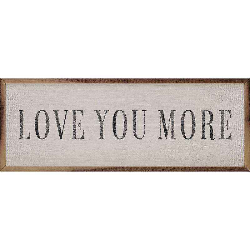 Fenton Love You More capitalisé - impression de cadre photo simple, blanc, H 16 po x l 48 po, Blanc