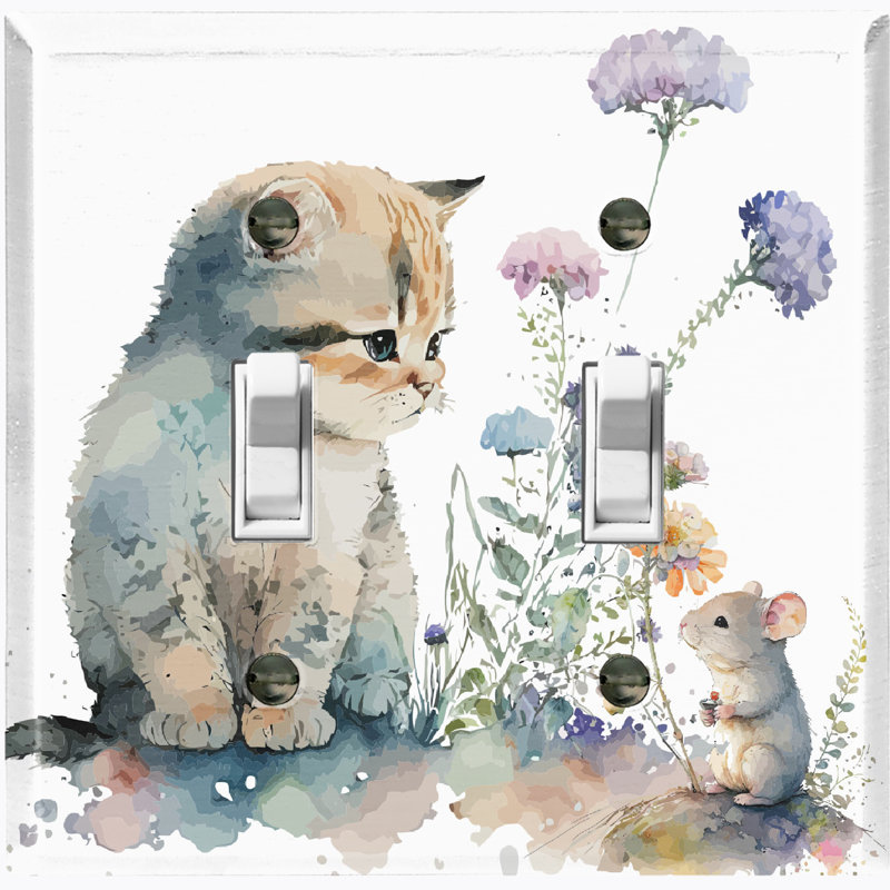 Plaque murale standard pour chat 2 souris