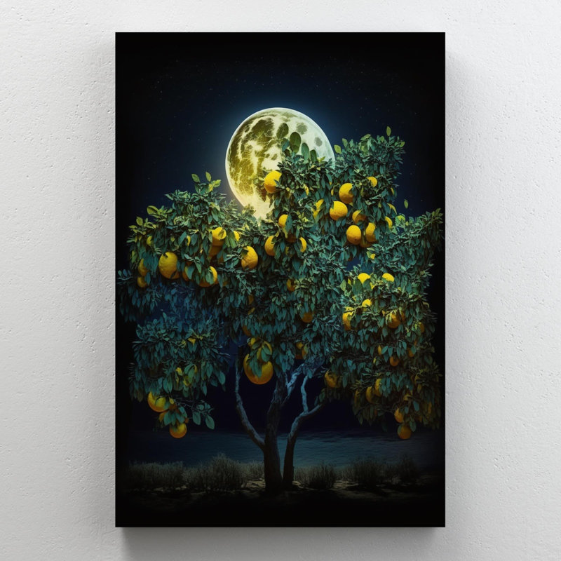 «Lemon Tree Under the Mooonlight», impression sur toile tendue, H 36 po x l 24 po x P 1,25 po