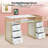 Modern Vanity Makeup Desk, Nail Desk with Drawers and Metal Frame