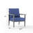 27" Wide All Weather Aluminum Ladder Back Patio Armchair with Wooden Arm-816584097