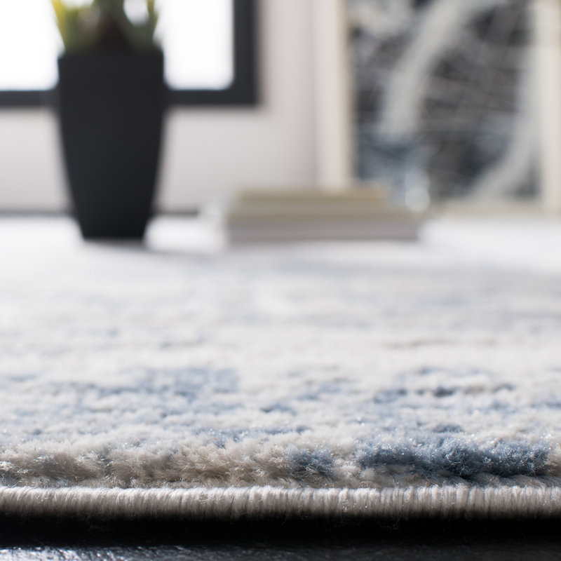 Tapis abstrait Grandview 700 Performance, Rectangle 9 pi x 12 pi, Light Blue/Ivory