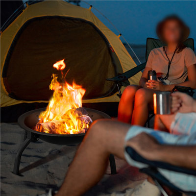Round Iron Wood Burning Fire Pit