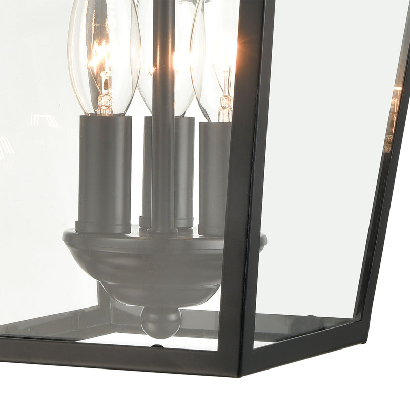 Main Street 16'' High 3-Light Outdoor Sconce - Black, 16" H x 9" W x 11" D
