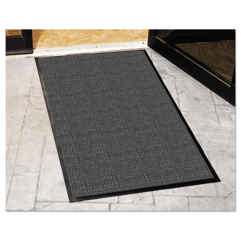 Paillasson d'extérieur antidérapant uni, Rectangle 4 pi x 6 pi, Anthracite