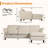 NY 88.5'' W Corduroy Sectional Storage Sofa With Adjustable Chaise Solid Wood Legs-2147193555
