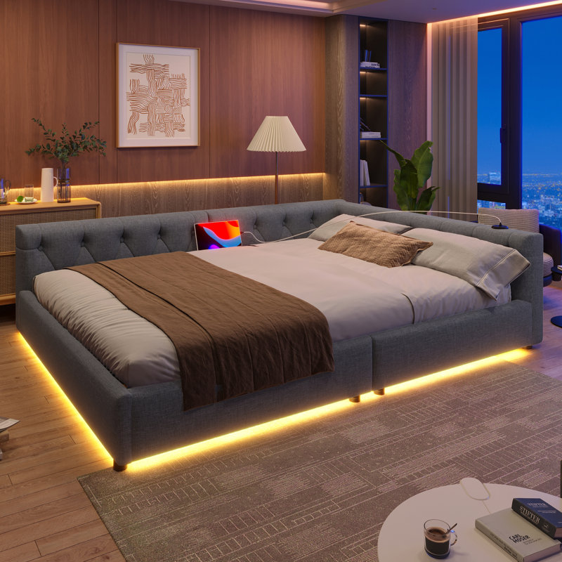 Bed, European Double (140 x 200 cm), Grey
