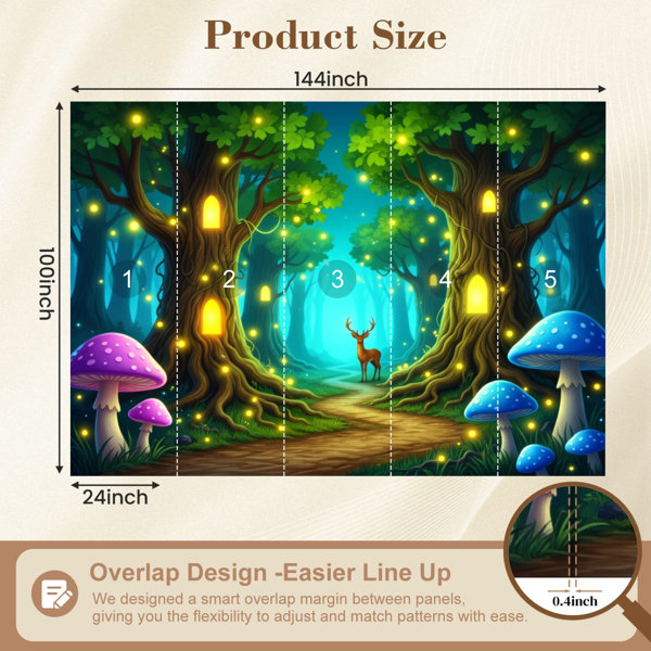 Red Barrel Studio Cottagecore Peel and Stick Wallpaper Magical Forest ...