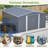 12*14 Ft Metal Outdoor Storage Shed With Floor Frame And Lockable Door For Backyard Patio Lawn,gray