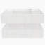 Table basse, blanc ultrabrillant, table d'appoint, table basse avec verre et effet DEL, avec tiroir de rangement-78617127